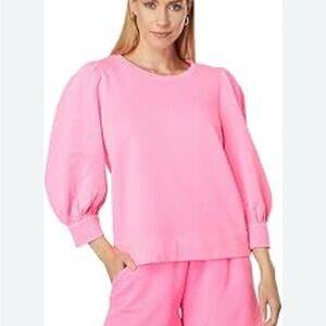 Lilly Pulitzer Corden Pink Shandy Puff Sleeve Sweatshirt Women’s Size M